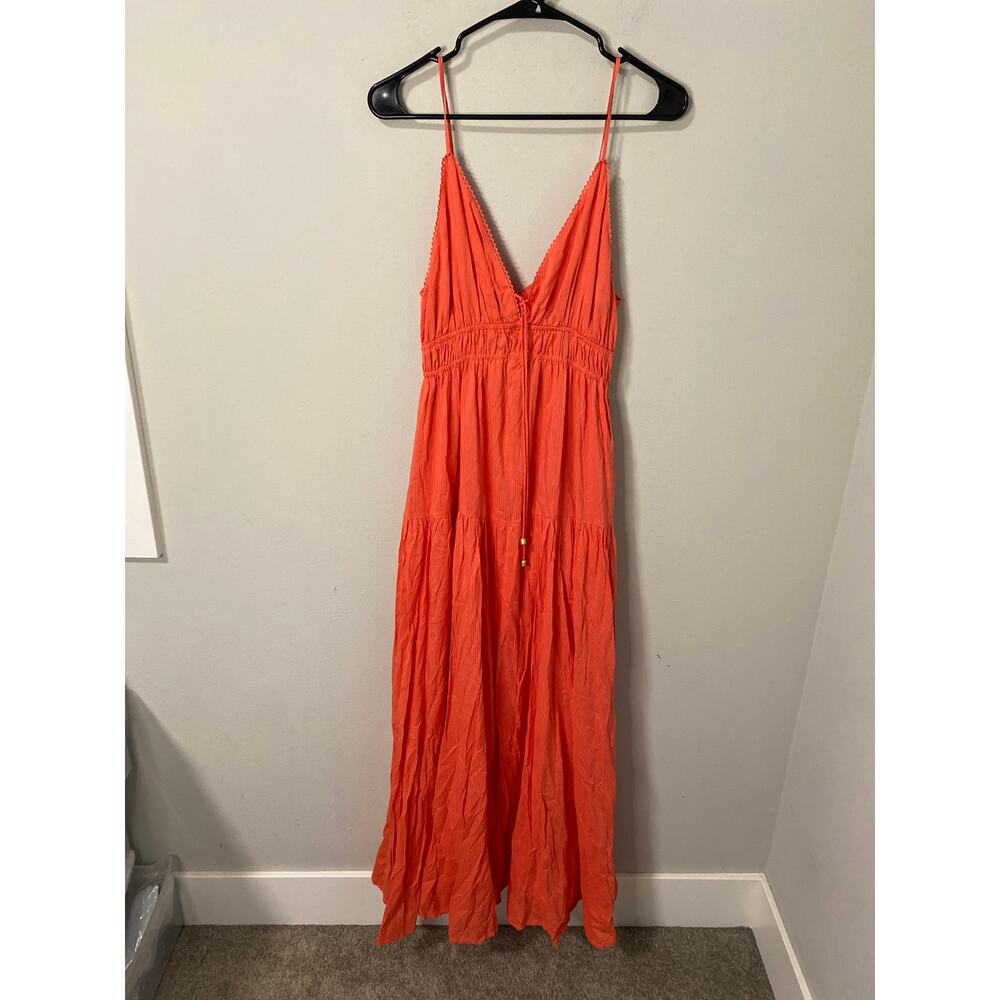 Kivari Ventura Red Maxi Dress Boho Resort Floral Size L NWT